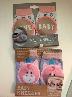 Demdaco Easy Kneezies Baby Knee Pads - Unicorn and Love Baby Design